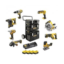DeWalt - DCK856P4 - Set 8 scule cu 4 acumulatori si incarcator, Li-Ion, 18 V, 5 Ah + 3 x valiza speciala