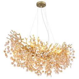 Candelabru Queena 64138H3G, 10xE14 40W, L 100 cm, auriu, metal