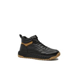 Ghete bărbați Otter stil sport, cu șiret lung, negre, din piele naturală OTR50007N-40 EU
