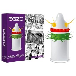 Egzo Jolly Roger - prezervativ cu țepi și puncte - 1 bucată