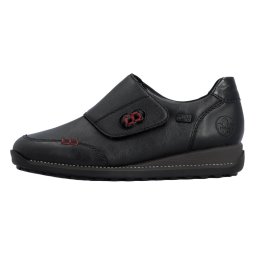 Pantofi dama, Rieker, 44295-00-Negru, casual, piele naturala, impermeabili, cu talpa joasa, negru (Marime: 39)