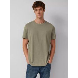 s.Oliver Tricou barbati, Regular fit cu decolteu la baza gatului, imprimeu uni, Verde (SELECTATI MARIMEA: S)