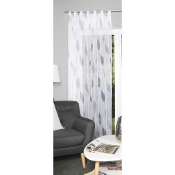 Paolo perdea translucida 140x225 cm, 100% poliester, bucle, spalare delicata 30°C, gri/alb - Verificat A · Re-Bloom