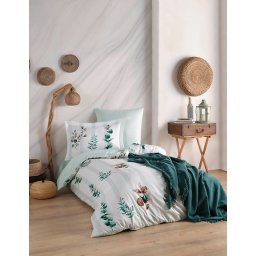 Fata de perna, satin bumbac 100%, 80x80 cm, lavabil 40°C, multicolor - Verificat A · Re-Bloom