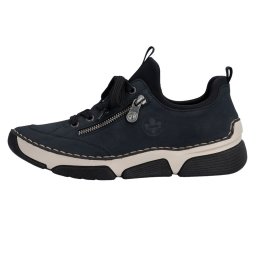 Pantofi dama, Rieker, 45973-17-Albastru, casual, piele ecologica, cu talpa joasa, albastru (Marime: 36)