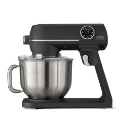 Mixer planetar Caso KM 1800 Black-E, 1800 W, 6 l, 10 viteze, Timer, Vas din inox, Comanda tactila, LED, Negru mat