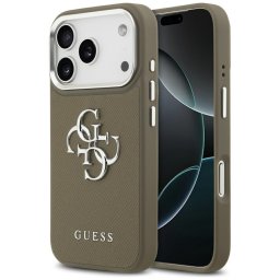 Husa Husa pentru iPhone 17 Pro - Guess Hardcase Grained Big 4G Classic Logo (GUHCP17LPG4SMCEW) - Brown