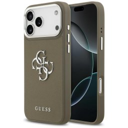 Husa Husa pentru iPhone 17 Pro Max - Guess Hardcase Grained Big 4G Classic Logo (GUHCP17XPG4SMCEW) - Brown