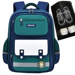 K402A Ghiozdan/Rucsac școlar cu organizator + sac pentru încălțăminte