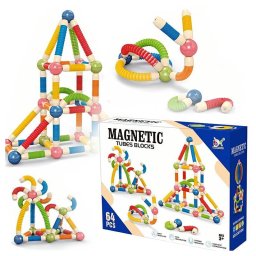 L73I2 Blocuri magnetice de construcție tip tub (136 piese)