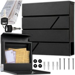 Mobilier interior M44B Cutie poștală modernă cu compartiment pentru ziare (antracit)
