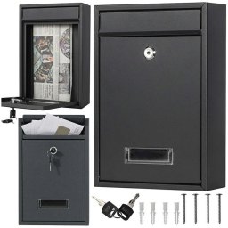 Mobilier interior M44C Cutie poștală cu compartiment pentru ziare (antracit/oțel)