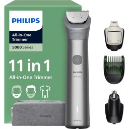 Aparat de tuns multifunctional 11 in 1 PHILIPS Series 5000 Series MG5941/15, acumulator, autonomie 120 min, Silver