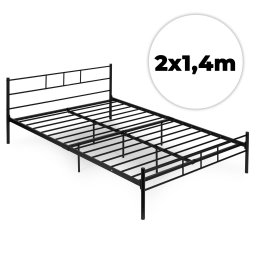 Metal cadru de pat dublu 140x200 cm negru