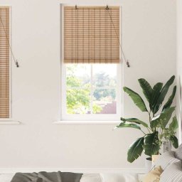 Rulou textil cu perdele Manual Maro deschis 100 x 160 cm Bambus GartenMobel Dekor