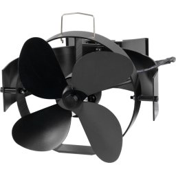 Ventilator pentru soba/semineu Strend Pro pe burlan, termo, 4 pale, negru