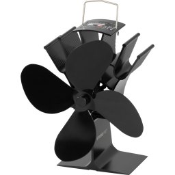 Ventilator termic pentru semineu Strend Pro, 4 pale, fara curent, negru