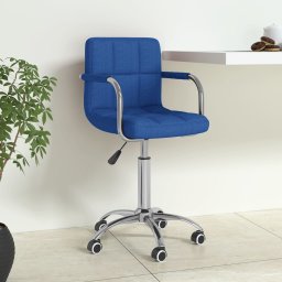 Scaun de birou pivotant, albastru, material textil GartenMobel Dekor