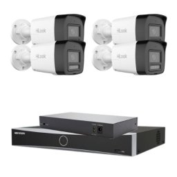 Sistem supraveghere IP 4K cu 8 camere 8MP, AcuSense, audio si PoE