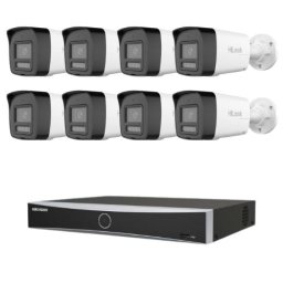 Sistem supraveghere IP Hikvision cu 8 camere 6MP, audio, alarma si NVR 4K