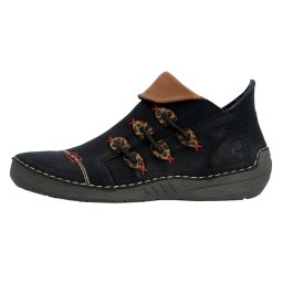 Ghete dama, Rieker, 72581-00-Negru, casual, piele ecologica, cu talpa joasa, negru (Marime: 36)