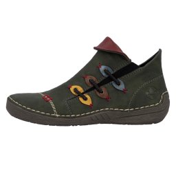 Ghete dama, Rieker, 72581-54-Verde, casual, piele ecologica, cu talpa joasa, verde (Marime: 39)