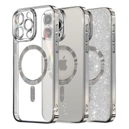 Husa Husa pentru iPhone 16 Pro - Techsuit Luxury Glitter MagSafe - Silver