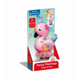 Clementoni - Zornaitoare interactiva flamingo cu melodii ce contribuie la dezvoltarea multisenzoriala