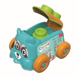 Clementoni - Jucarie educationala Soft Clemmy catel albastru cu cuburi moi
