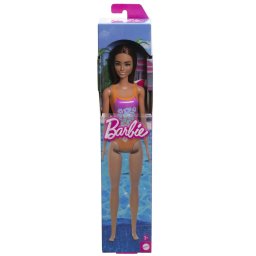 Papusa Barbie Bruneta Cu Costum De Baie Inflorat