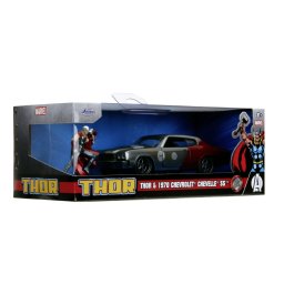 Jada Marvel Set Figurina Metalica Thor Si Masinuta Chevy Chevelle Ss Scara 1 La 32