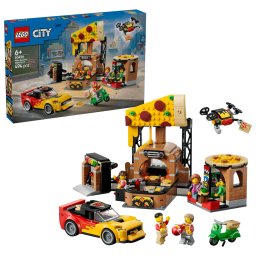 Set LEGO City - Experiența livrării de pizza cu vehicule (60496)