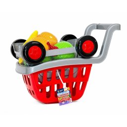 Carucior Cumparaturi Cu Legume Rosu Argintiu