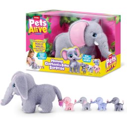 Pets Alive - Jucarie de plus interactiva, Mama Elefant si puii sai