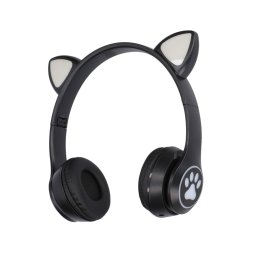 Casti Wireless Extralink Kids Cat-Ear Bluetooth 5.0 RGB culoare negru