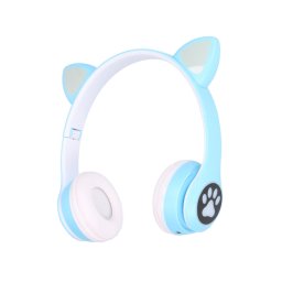 Casti Wireless Extralink Kids Cat-Ear Bluetooth 5.0 RGB culoare albastru