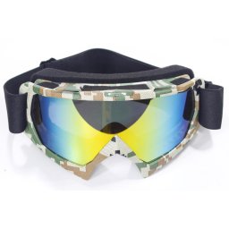 Ochelari cross enduro atv WB P-15,rama camo nisip,sticla oglinda