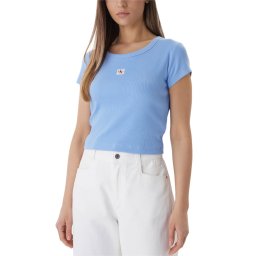 CALVIN KLEIN T-Shirt A- Woven Label 2X2 Rib Baby LV047C200G C32 blue descent
