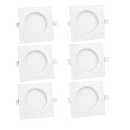 Set de 6 spoturi LED incastrabile Lumare, patrate, 6W (360 lm), 230V, alb, 11,5 cm