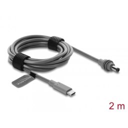 Cablu USB Type C la DC 5.5 x 2.1 mm T-T compatibil cu Starlink Mini 2m Gri, Delock 91820