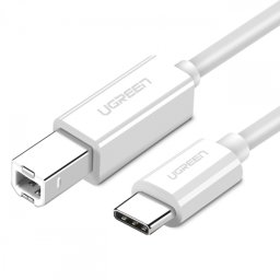 Cablu Imprimanta UGREEN US241, USB-C - USB-B, 1.5m, Alb