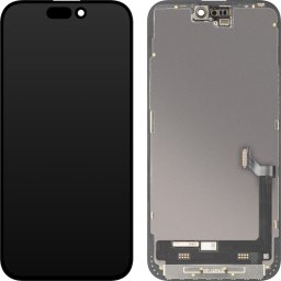 Display cu Touchscreen MP compatibil cu Apple iPhone 15 Plus, cu Rama, Versiune Premium Soft OLED FHD 120Hz Diagnostic, Negru