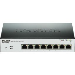 D-Link, Switch Desktop / Rack mount 8 porturi 10/100/1000, EasySmart, Web Management, Fanless, PoE,