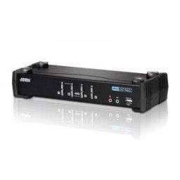 ATEN CS1764A 4-Port DVI USB 2.0 KVMP Switch, 4x DVI-D Cables, 2-port Hub, Audio
