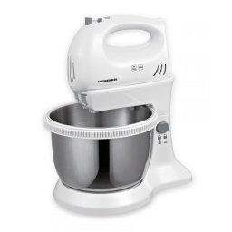 Mixer cu bol Heinner HMBR-300W, Bol rotativ din inox, 3.4 L, 300W, 5 viteze + Turbo, Alb