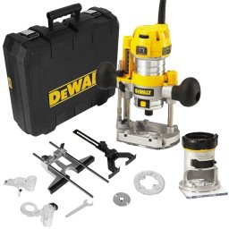 Masina de frezat verticala Dewalt D26204K,900W, 27000 rpm, cutie de transpot, Galben-Negru