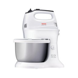 Mixer cu bol Tefal Quick Mix HT312138, 300W, 5 viteze, Functie Turbo, Bol inox 3.5L, Alb