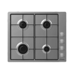 Plita incorporabila Candy CHW6LX, Gaz, 4 Arzatoare, Aprindere electrica, Siguranta arzatoare, 60 cm, Inox