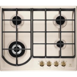 Plita incorporabila Electrolux EGH6343RON, Gaz, 4 arzatoare, Gratare de fonta, 60 cm, Rustic crem