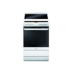 Aragaz Amica, 58CE3.315HTAQ(W), Alb, Electric, 50 cm latime, Extrudat, Placa ceramica